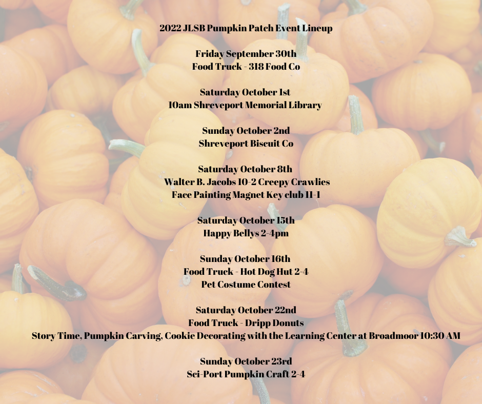 2022 JLSB Pumpkin Patch Calendar